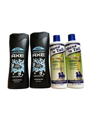 Lot 4 Axe Body Wash, 16oz/Mane 'n Tail and Body Original Formula Shampoo 12oz